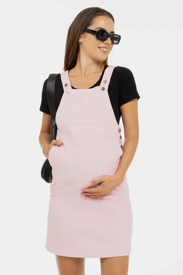 Sarafan din bumbac pentru gravide și alăptare – roz