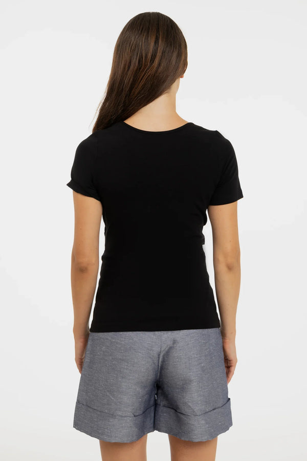 Pantaloni scurți pentru gravide din bumbac cu imprimeu