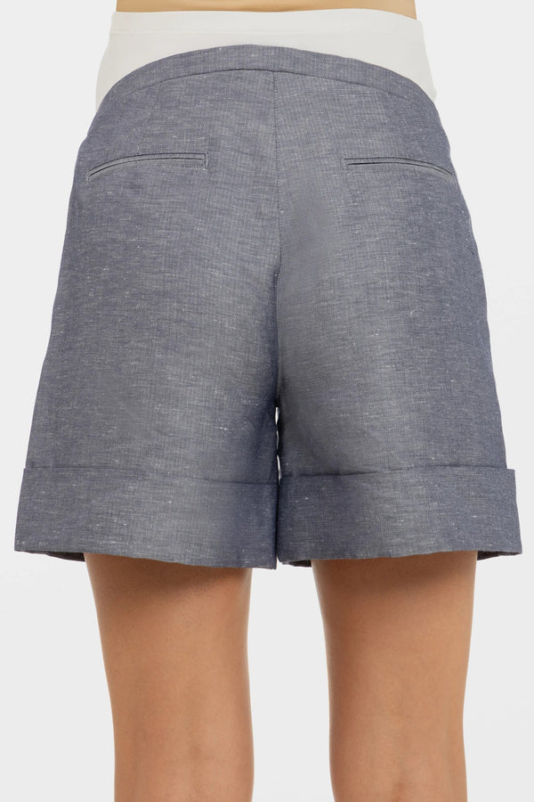 Pantaloni scurți pentru gravide din bumbac cu imprimeu