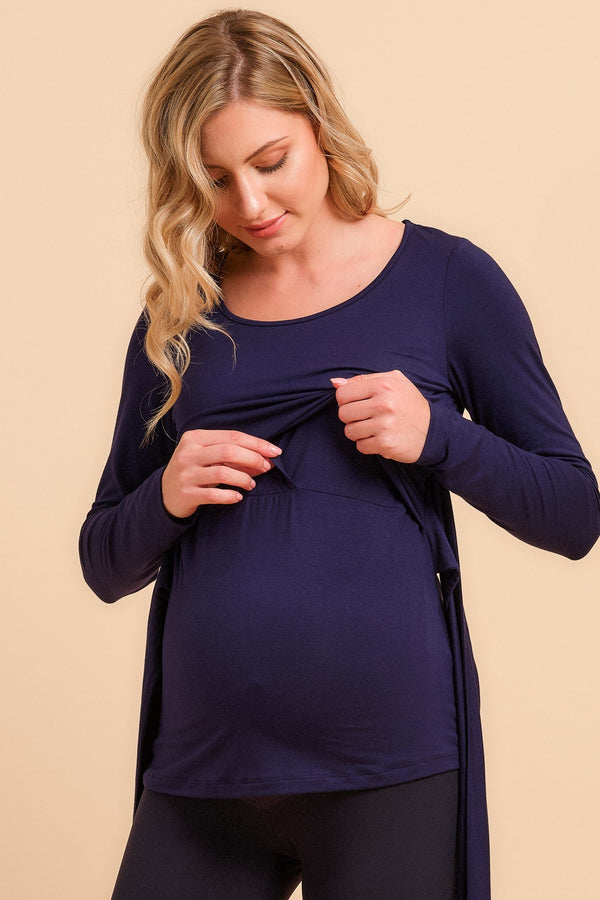 Bluză pentru gravide și alăptare cu curelușă