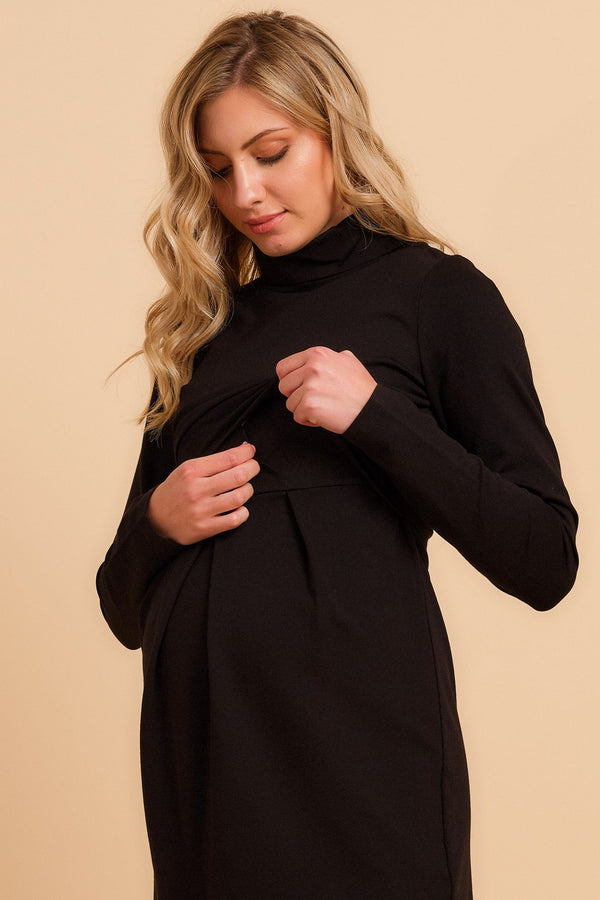 Rochie pentru gravide și alăptare cu guler polo