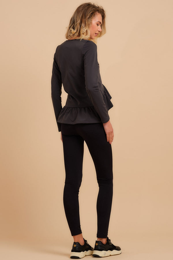 Colanți flaușați la interior pentru gravide cu bumbac organic