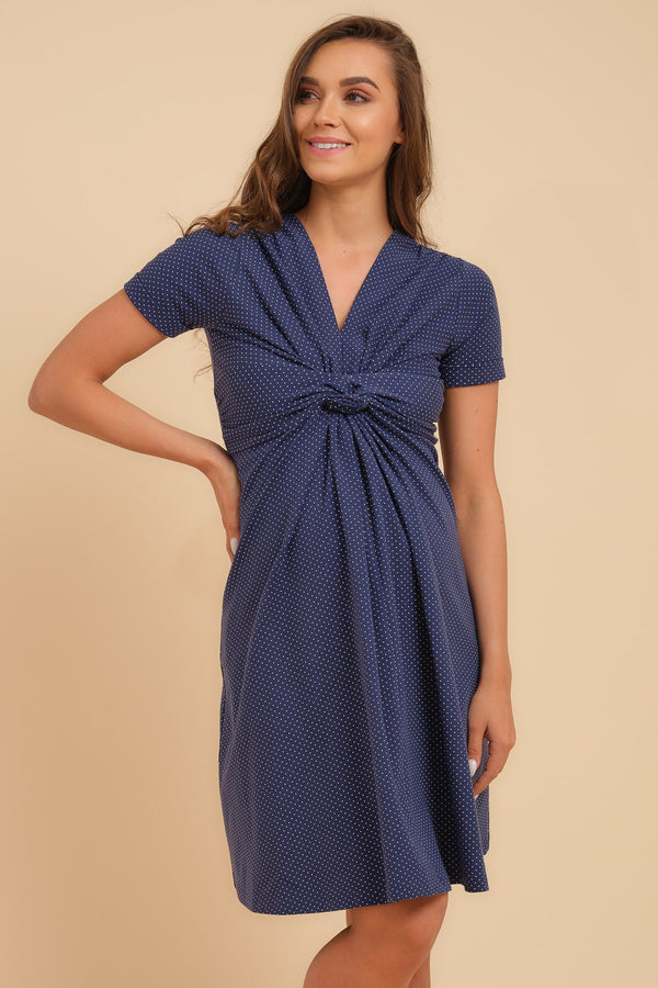 Rochie din bumbac cu nod pentru gravide