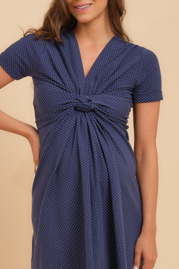 Rochie din bumbac cu nod pentru gravide