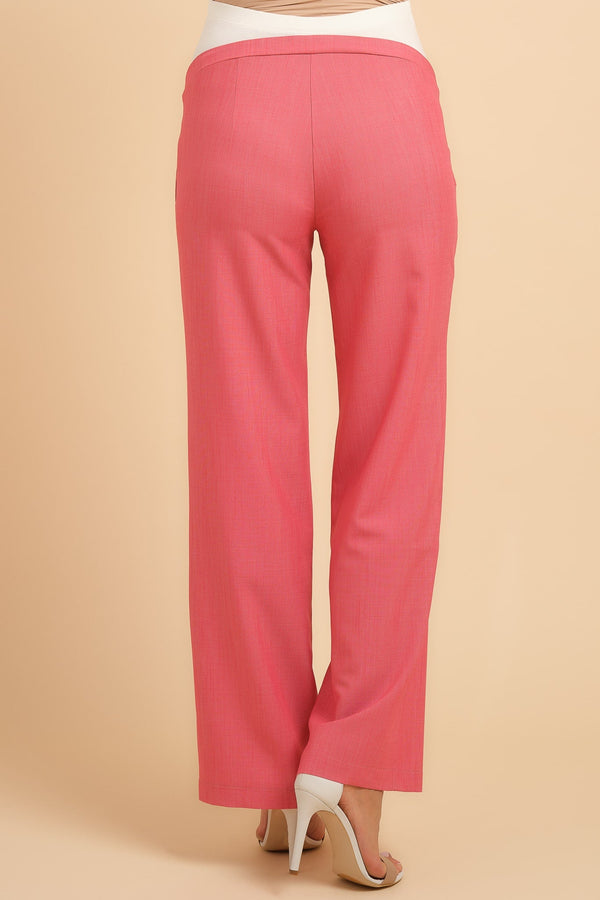 Pantaloni eleganți pentru gravide cu croială evazată – corai