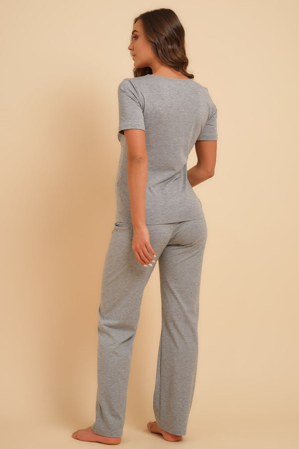 Pijama pentru gravide și alăptare din mix de bumbac