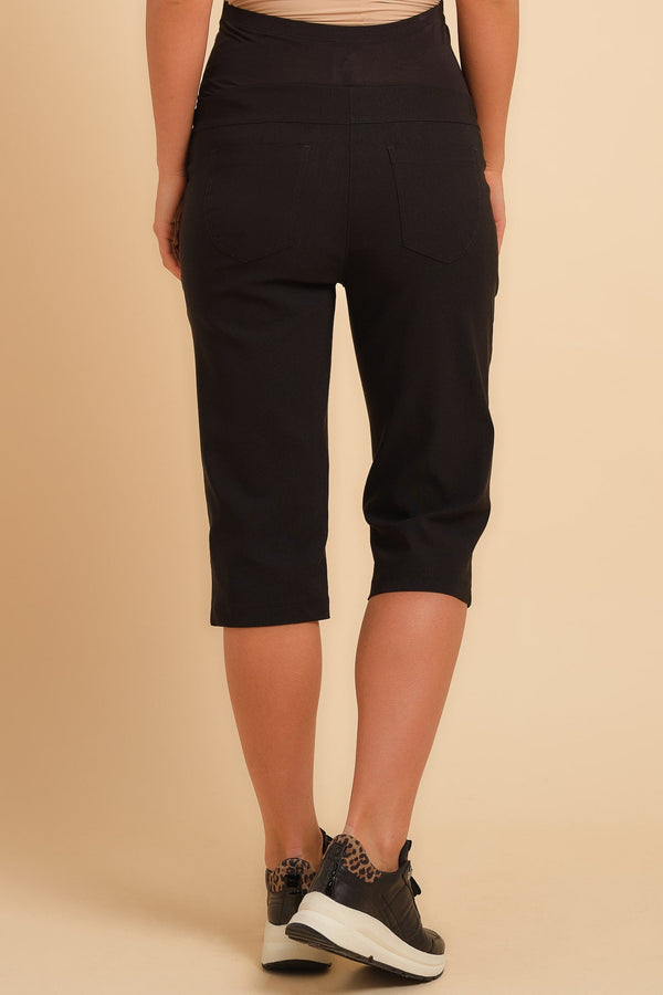 3/4 pantaloni strâmţi în negru pentru gravide
