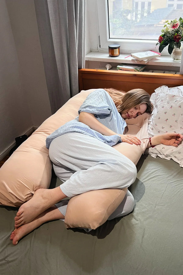 Pernă U 3 în 1 pentru gravide și alăptare - crem