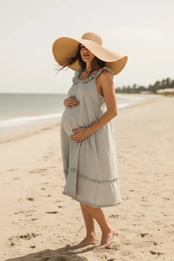 Rochie evazată din bumbac pentru gravide