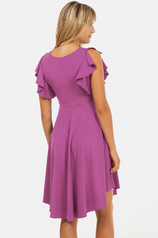 Rochie vaporoasă 2 în 1 pentru gravide și alăptare – violet
