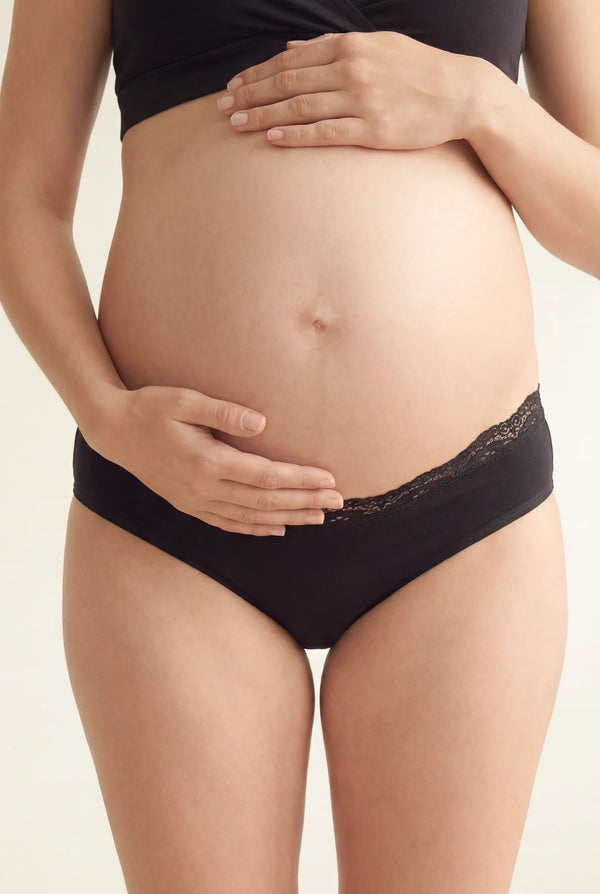 Bikini din bumbac pentru gravide cu dantelă