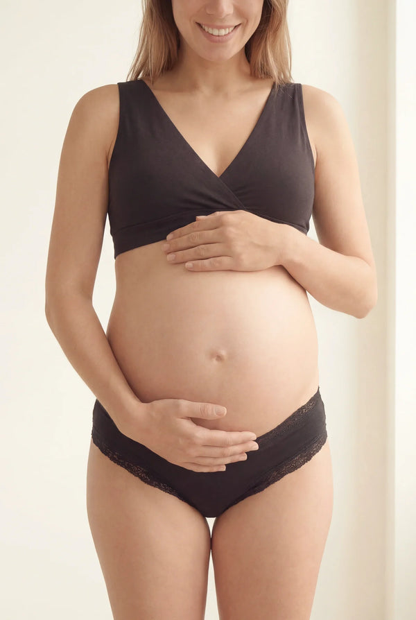 Bikini din bumbac pentru gravide cu dantelă