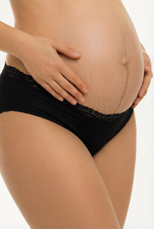 Bikini din bumbac pentru gravide cu dantelă