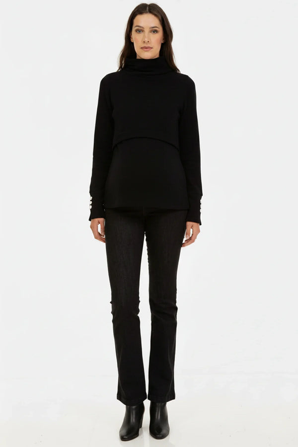 Bootcut blugi pentru gravide în negru