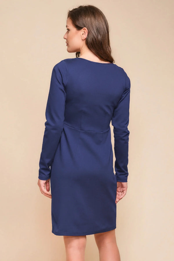 Rochie elegantă pentru gravide și alăptare - albastră