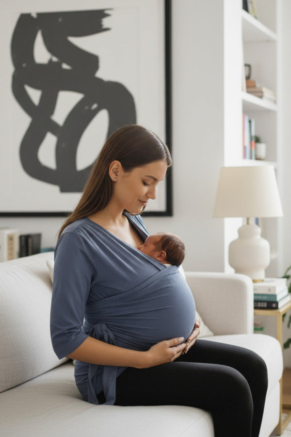 Блуза за контакт кожа до кожа - синя