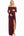 Rochie lunga elegantă cu umeri goi în vișinie