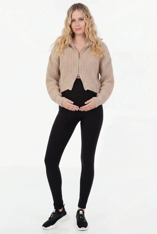 Colanți flaușați la interior pentru gravide cu bumbac organic