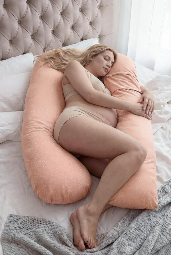 Pernă U 3 în 1 pentru gravide și alăptare – Confetti Piersică