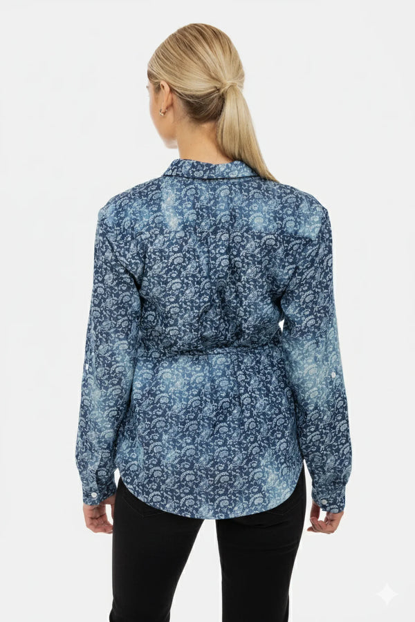 Cămașă din bumbac pentru gravide și alăptare cu model