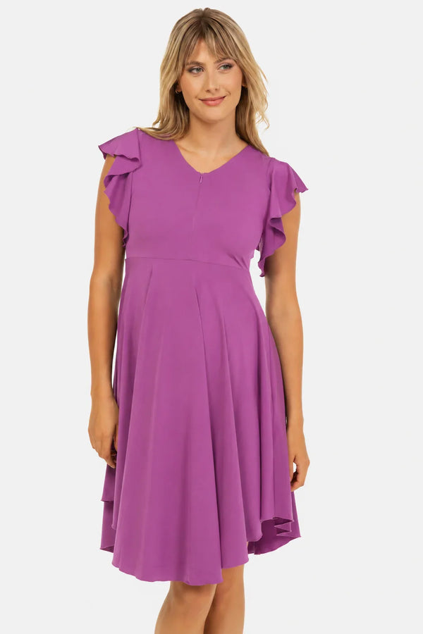 Rochie vaporoasă 2 în 1 pentru gravide și alăptare – violet