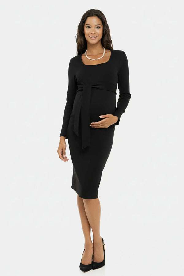 Rochie neagra lunga eleganta cu curea lata