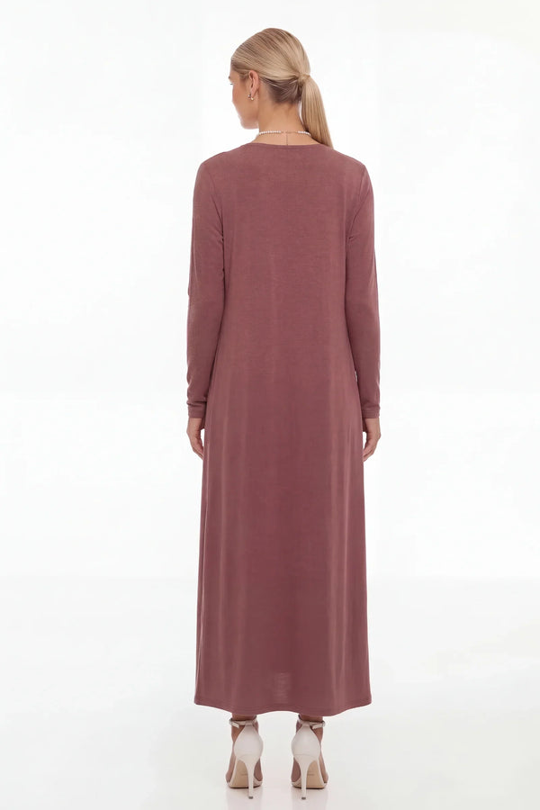 Set rochie și cardigan pentru gravide – roz prăfuit