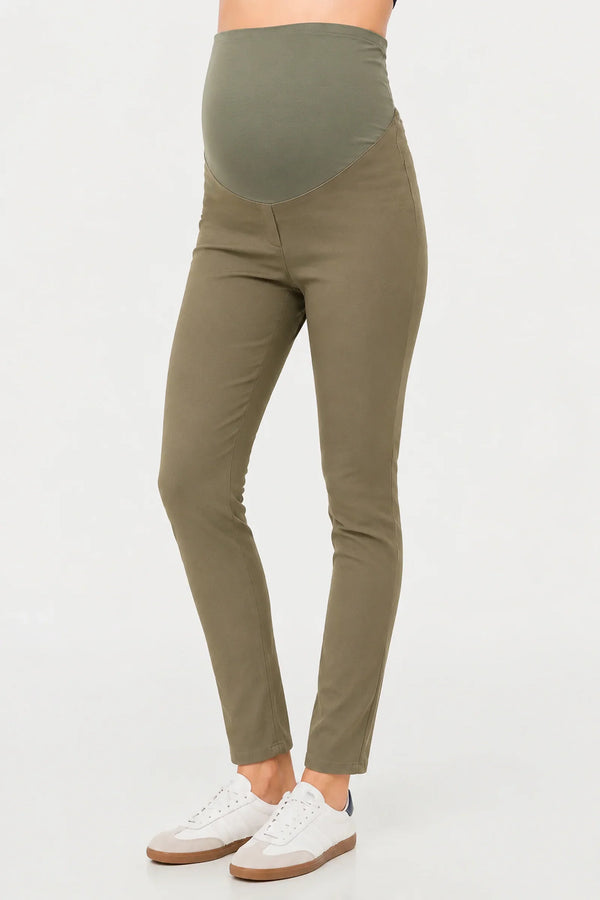 Pantaloni elastici pentru gravide - khaki