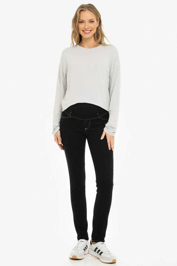 Blugi elastici pentru gravide cu curea detașabilă