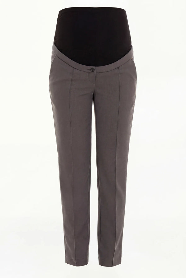 Pantaloni office pentru gravide din amestec de lână – grafit