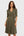 Rochie pentru gravide și alăptare, cu guler și decolteu petrecut – khaki