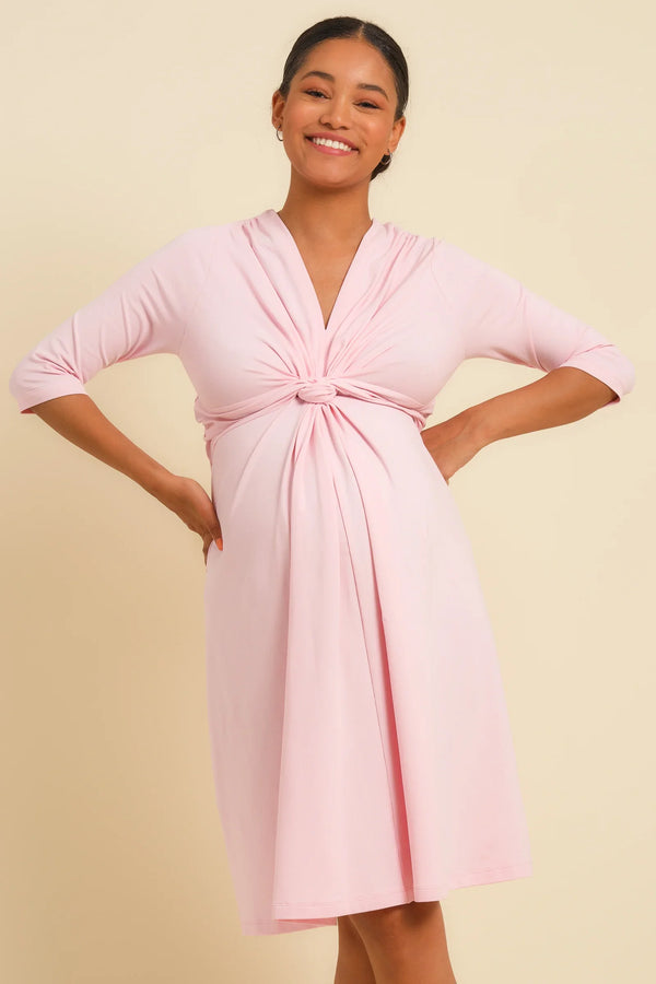 Rochie din bumbac cu nod pentru gravide