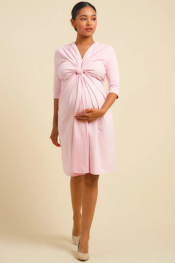 Rochie din bumbac cu nod pentru gravide