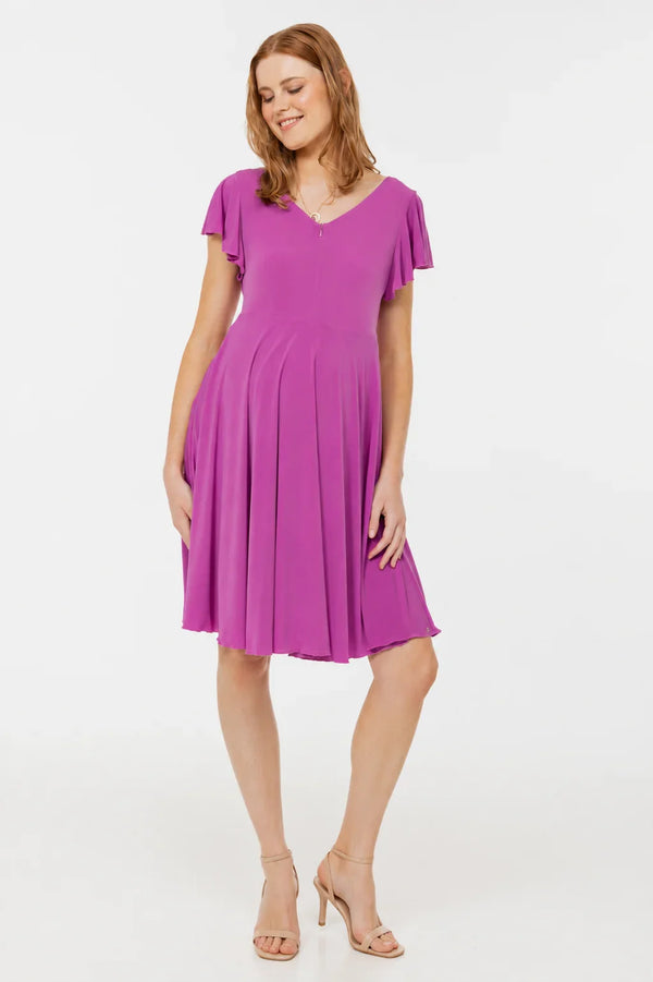 Rochie vaporoasă 2 în 1 pentru gravide și alăptare – violet