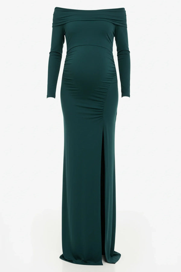 Rochie elegantă cu umeri goi în turcoaz