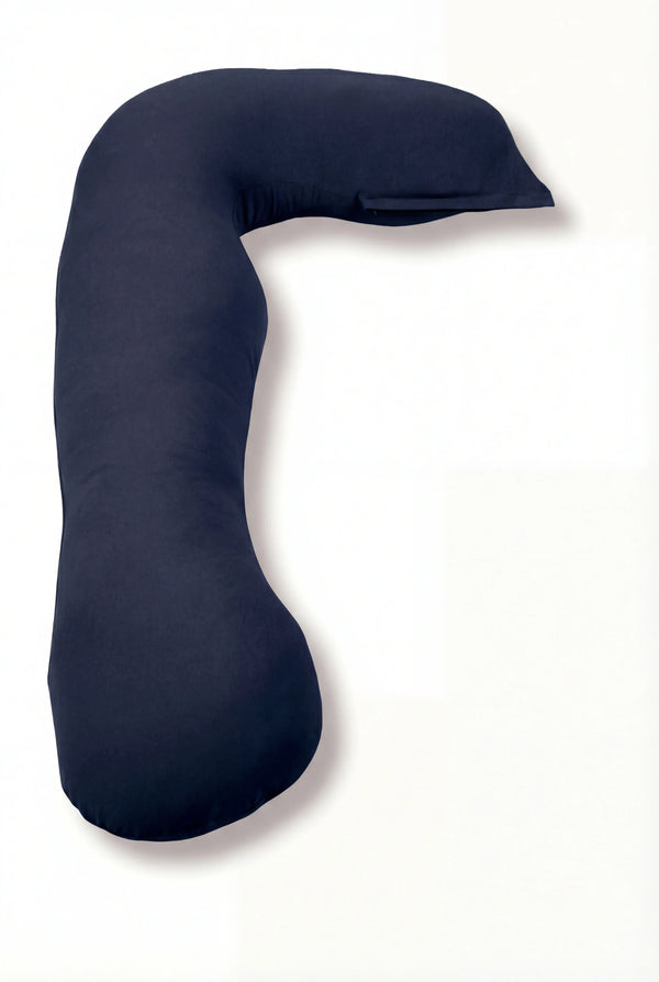 Pernă pentru gravide și alăptare 3 în 1 - bumbac organic - albastru închis