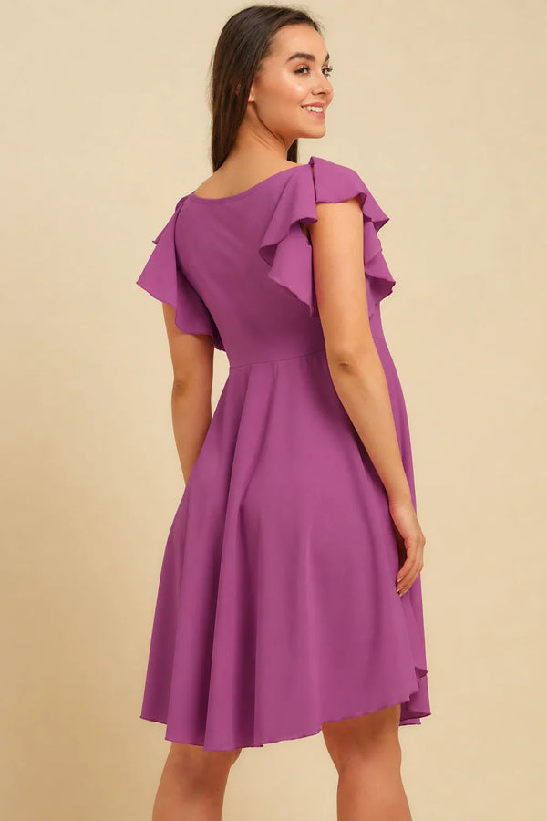 Rochie vaporoasă 2 în 1 pentru gravide și alăptare – violet