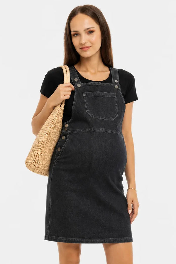 Sarafan din denim pentru gravide și alăptare – grafit