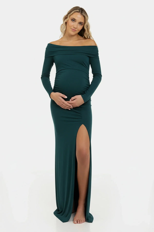 Rochie elegantă cu umeri goi în turcoaz