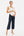 Pantaloni eleganți 7/8 din satin, cu pliuri, pentru gravide – bleumarin