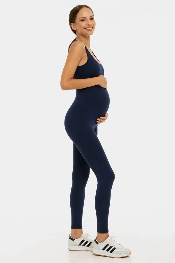 Salopetă modelatoare pentru gravide - bleumarin| 100% opacă