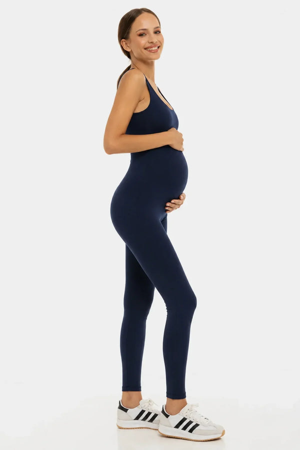 Salopetă modelatoare pentru gravide - bleumarin| 100% opacă