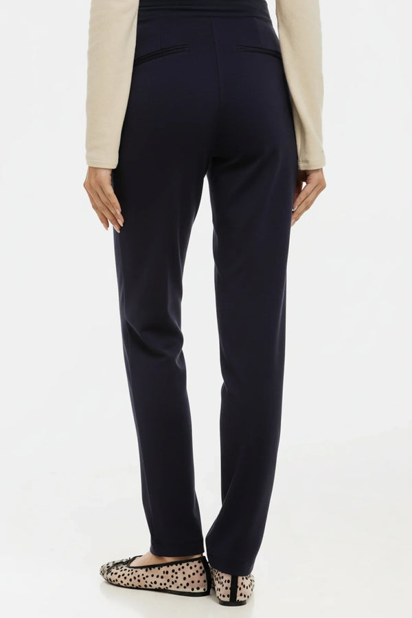 Pantalon elegant pentru gravide, din tricot – bleumarin
