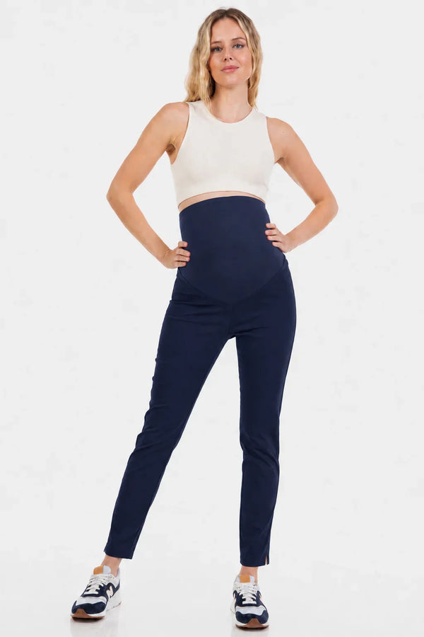 Pantaloni elastici pentru gravide – bleumarin