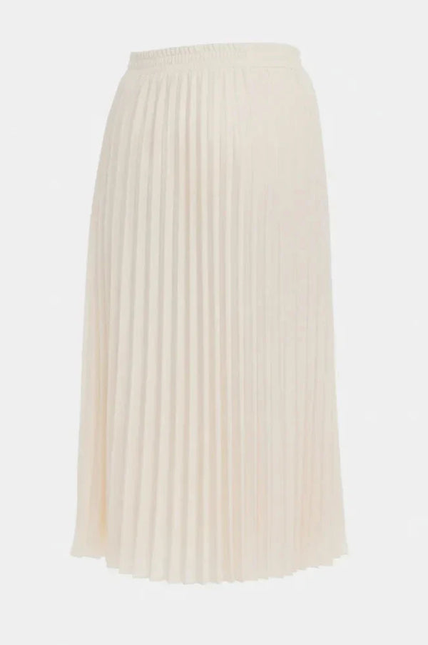 Fustă satinată plisată pentru gravide - crem