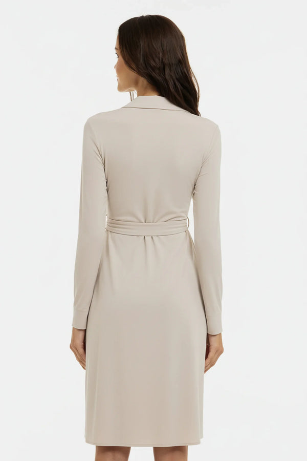 Rochie vaporoasă pentru gravide și alăptare, cu parte petrecută – bej