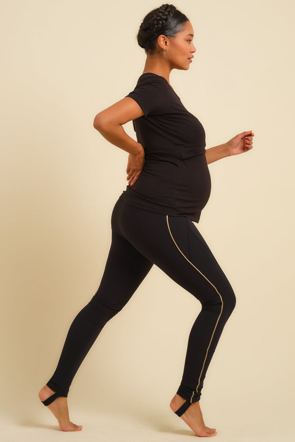 Colanți pentru gravide cu detalii aurii