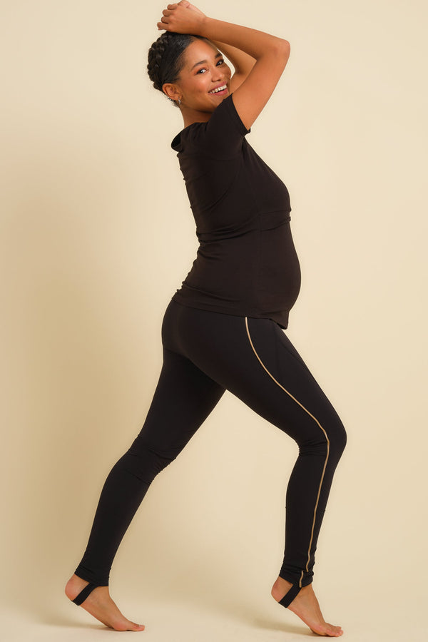 Colanți pentru gravide cu detalii aurii