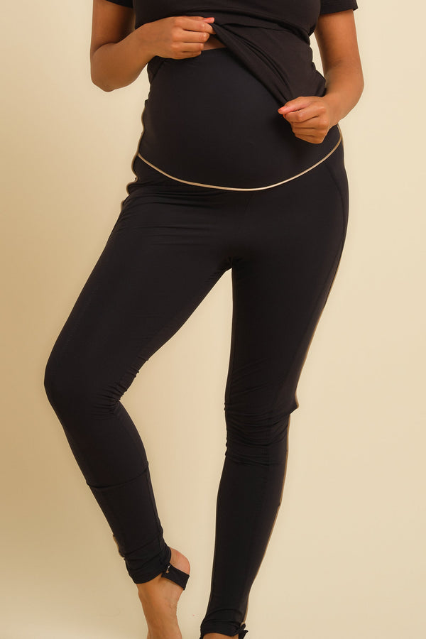 Colanți pentru gravide cu detalii aurii