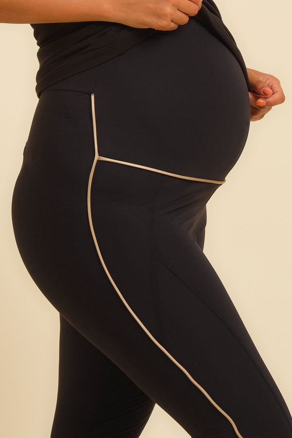 Colanți pentru gravide cu detalii aurii